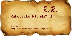 Rakovszky Richárd névjegykártya